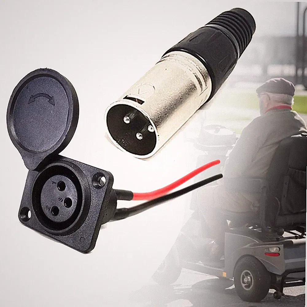 1 Stück 3 Poliger Stecker Batterie Ladeanschluss Elektroroller Elektrorollstuhl