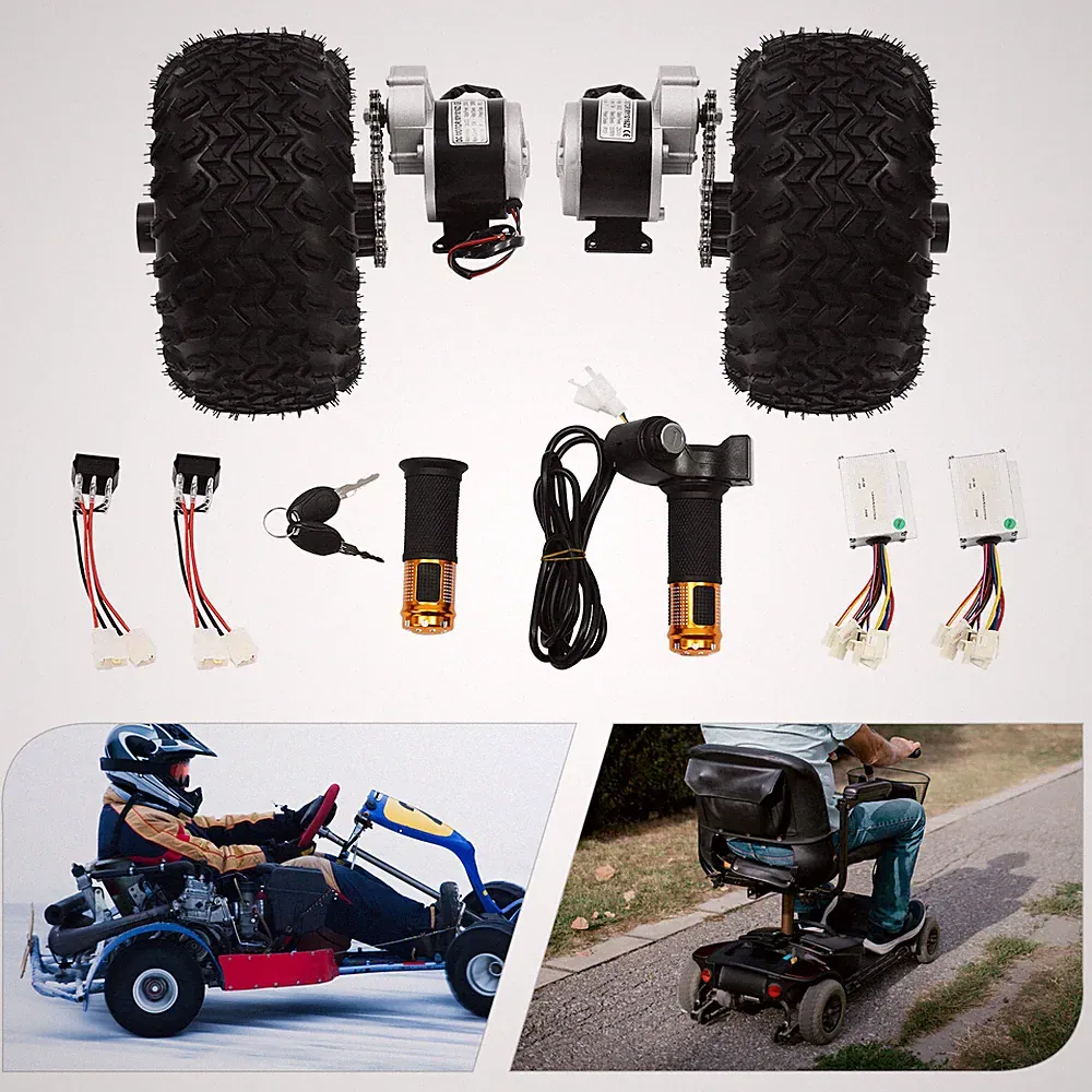 10" 24V 250W Elektroroller-Doppelrad Motorbausatz + Rückwärtsgang-Digitalewender