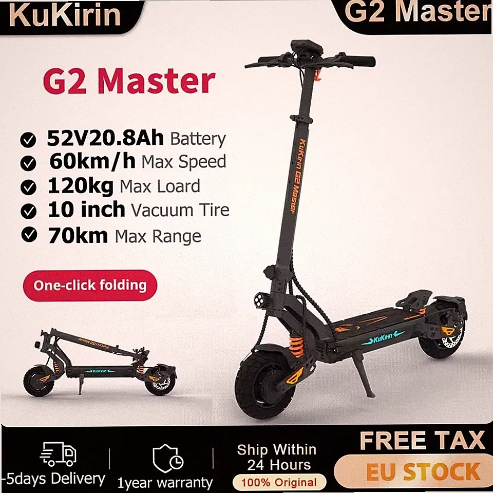 10"Elektroroller 52V 20.8Ah Offroad Elektro-Scooter Zwei Motoren 2*1000W 60km/h