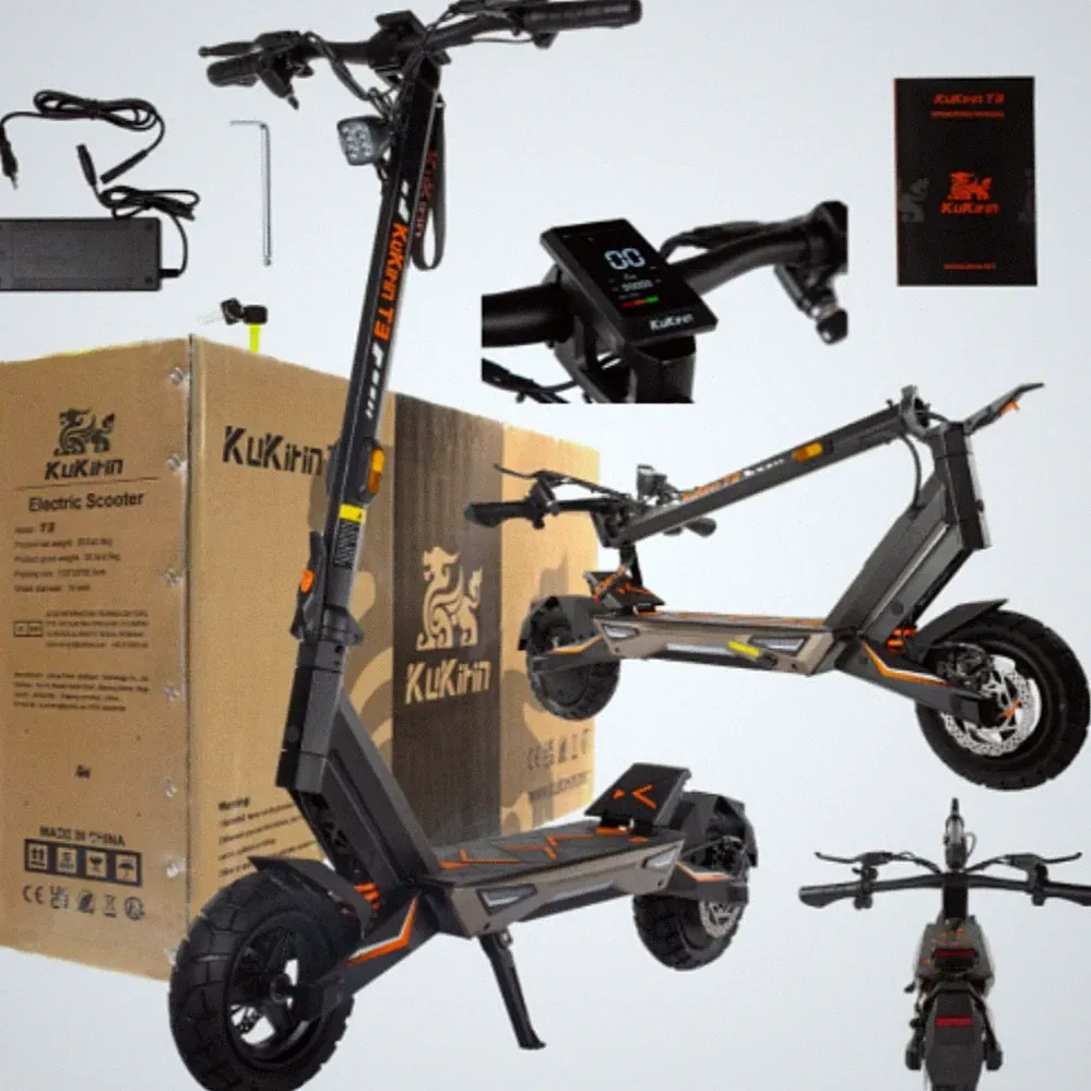 10 Zoll 2025 Kukirin T3 Elektroroller 250W 48V15.6AH Offroad E-Scooter 60KM