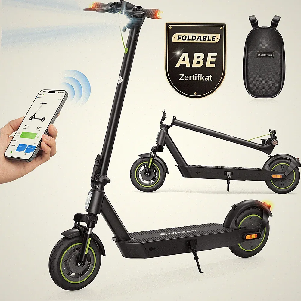 10 Zoll Elektroroller Mit Straßenzulassung ABE 15Ah 500W E-Scooter 60KM Mit APP