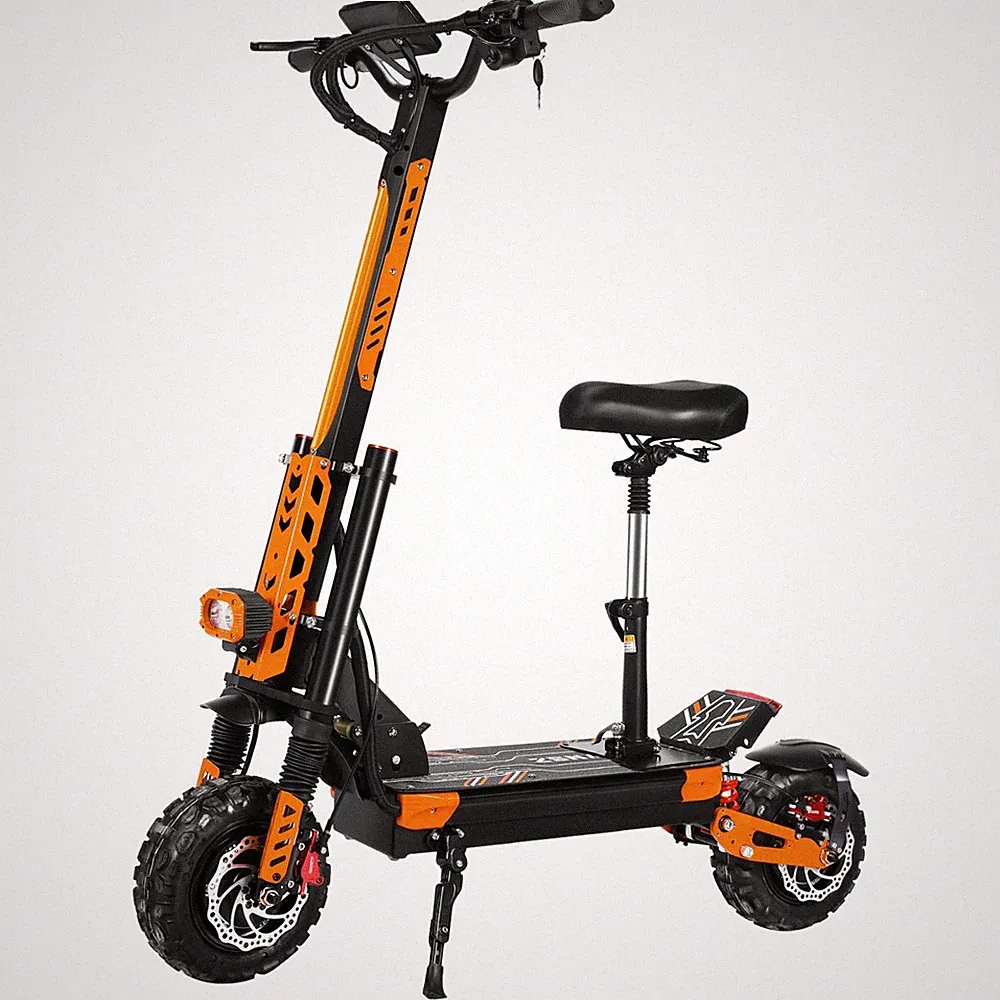 11'' E-Scooter für Erwachsene 6000W 30AH Faltbar Elektroroller Offroad 75km/h DE