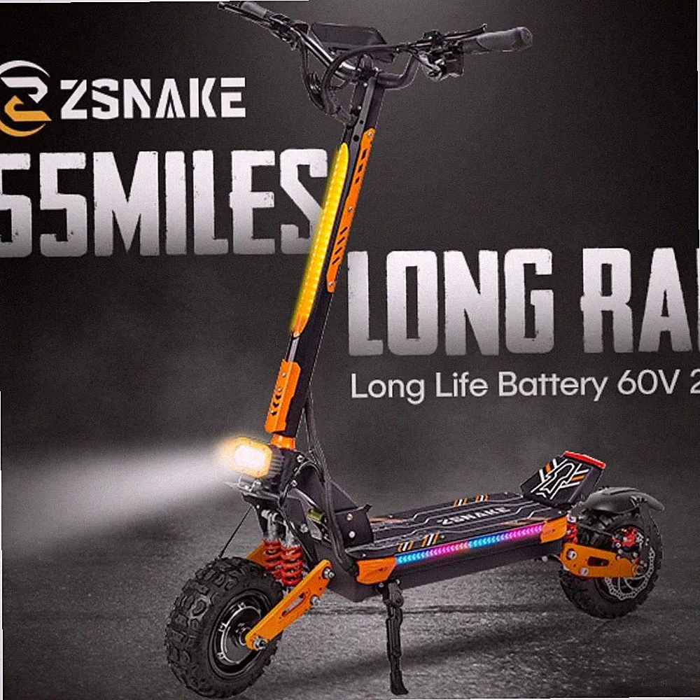 11" Elektroroller Off-road E-Roller 5600W 60V 30Ah Klappbarer E-Scooter 75 km/h