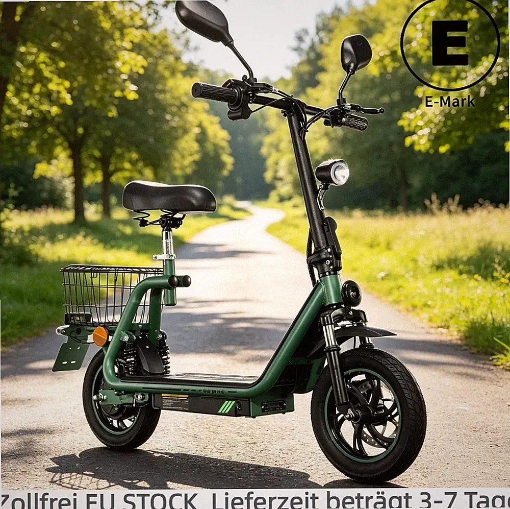 12 Zoll Mit Sitz Elektroroller 48V Straßenzulassung & EEC TWOFISH Elektro-Roller