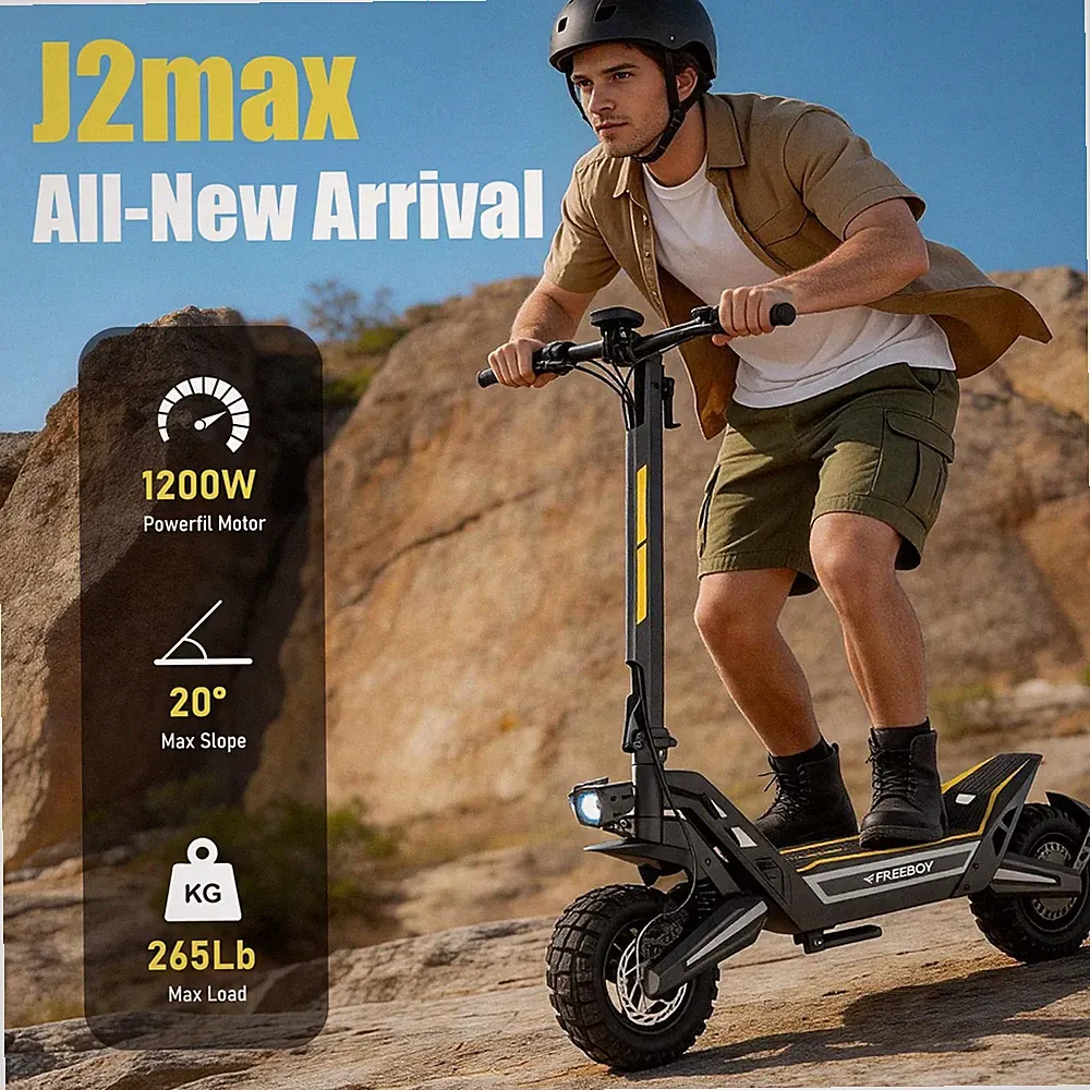 1200W Elektroroller Freeboy J2MAX Elektro-Scooter 11'' E Roller 55km/h 18.2Ah