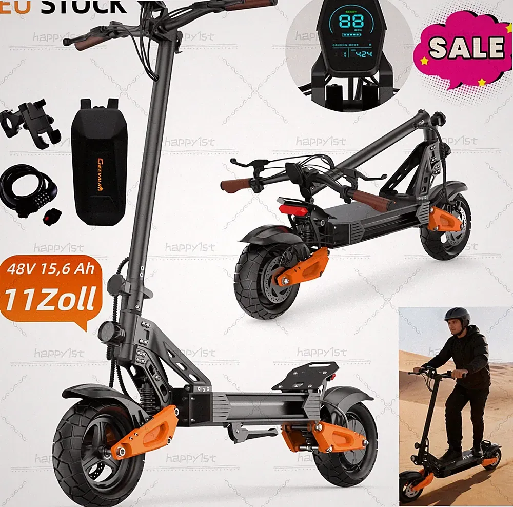 1200W HEADER H67 Elektroroller 48V 15.6Ah 11 Zoll Off-Road Klappbar E-Scooter EU