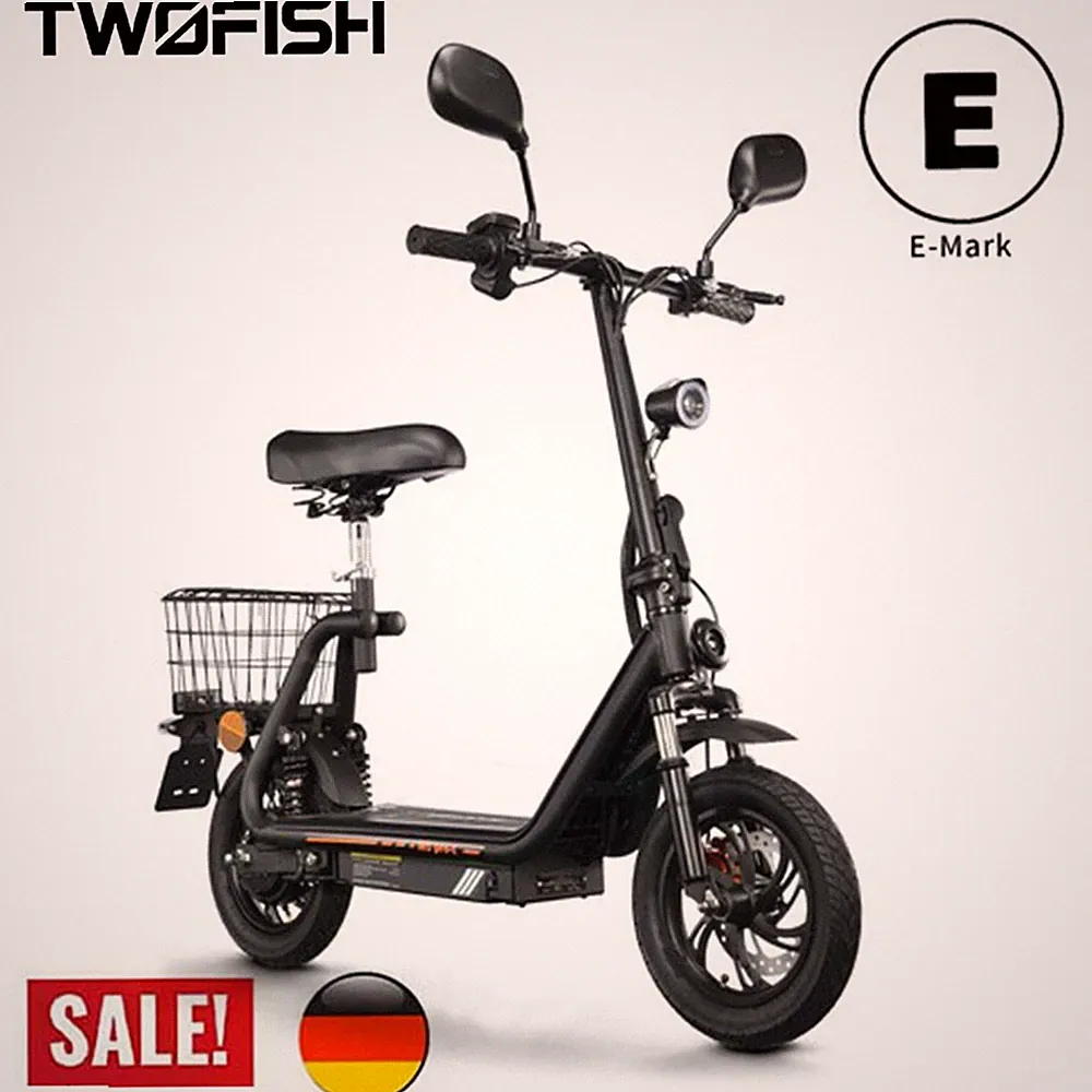 12Zoll Elektroroller 48V13AH Mit Straßenzulassung Scooter mit Sitz TWOFISH M5PRO
