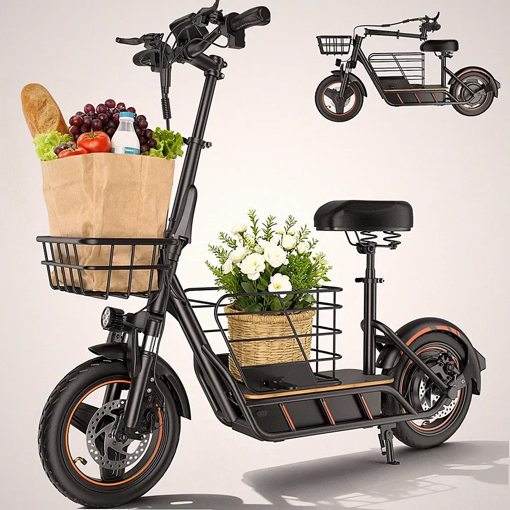 14" E-Scooter Freeboy H14 Klappbar Elektroroller 600W 10Ah 35km/h Mit 2*Korb