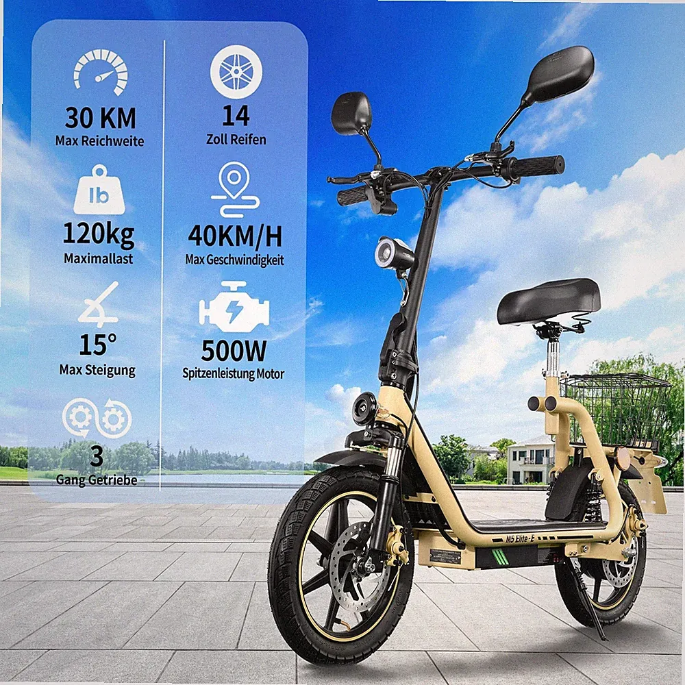 14" Mit Straßenzulassung 48V Elektro-Roller Mit Sitz TWOFISH Elektroroller EEC