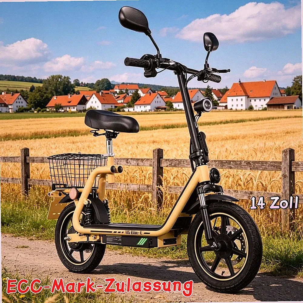 14Zoll Elektroroller Mit Straßenzulassung 48V13AH E-Scooter für Unisex 40km/h