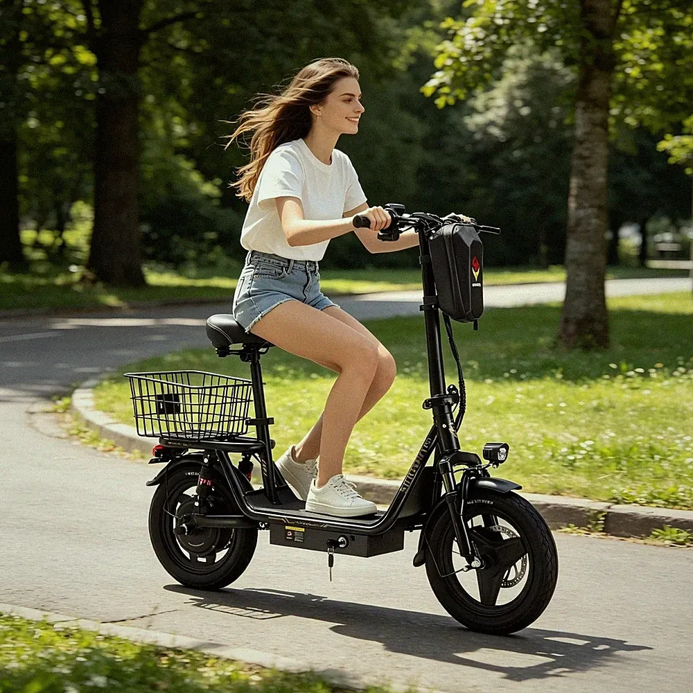2026 14 Zoll Elektroroller mit korb 500W 36V/15.6AH Faltbar E-Scooter 32kmh