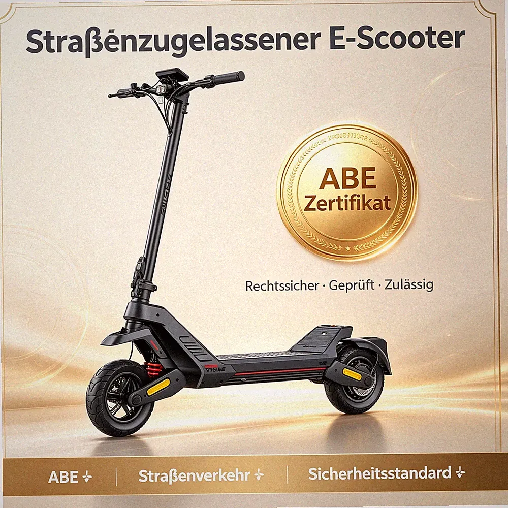 2026 ABE 10" Klappbar E-Scooter mit Straßenzulassung 500W 48V 18.2AH mit APP/NFC