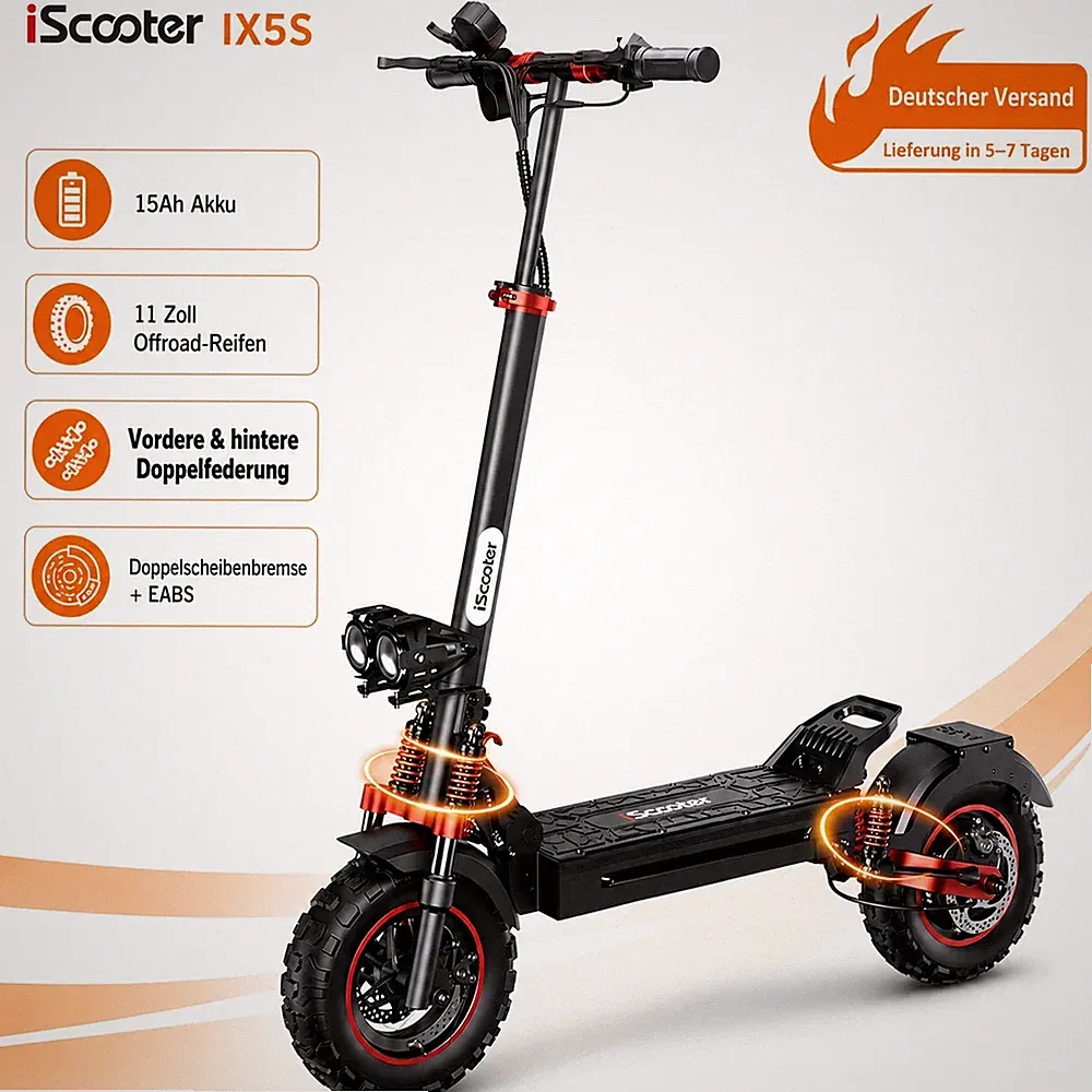2026 E-Scooter Off-road 11 Zoll 48V 15Ah Klappbar Elektroroller bis 80KM 150KG