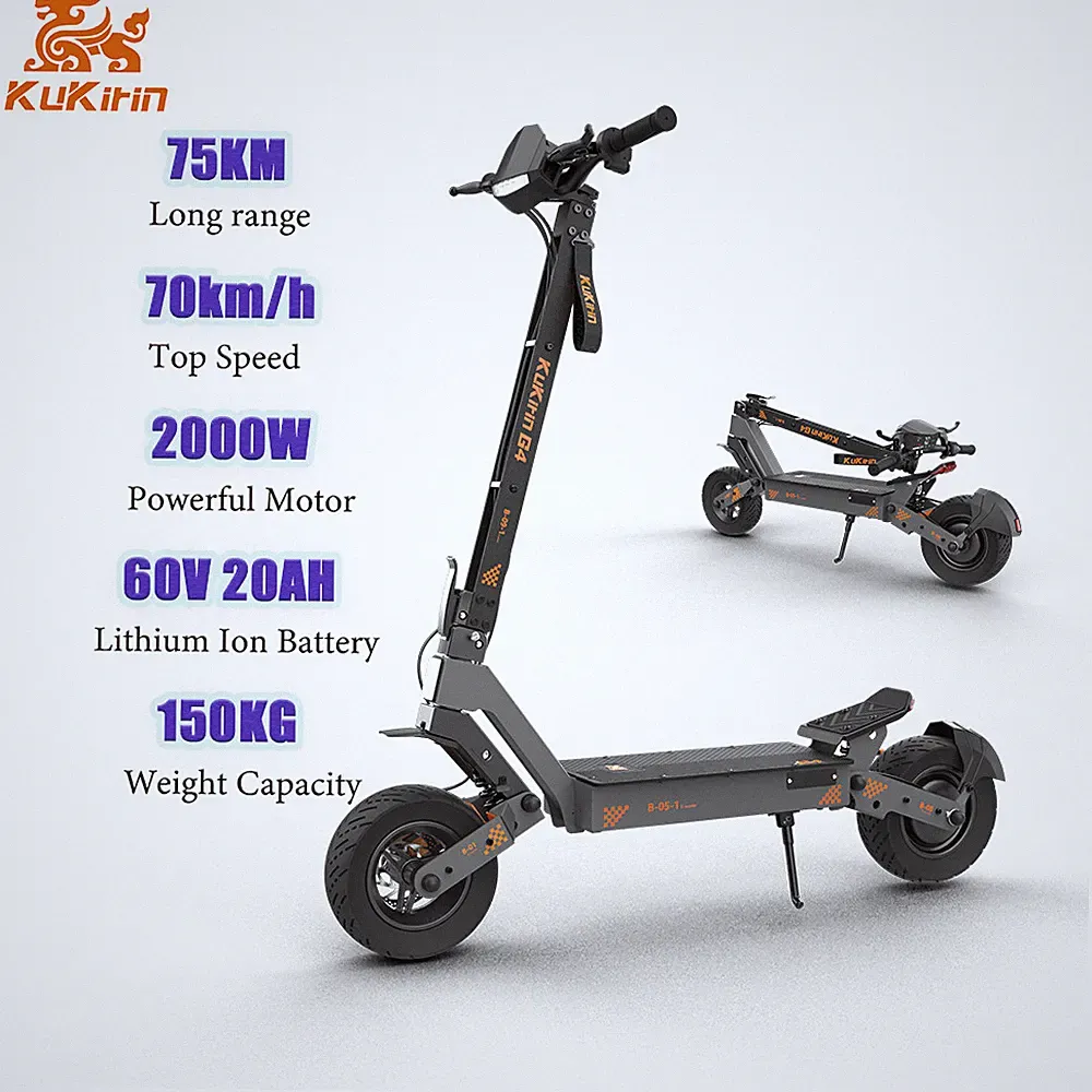 2026 KuKirin G4 Elektroroller 2000W 60V 20Ah E-Scooter 11 Zoll Off-Road 70km/h