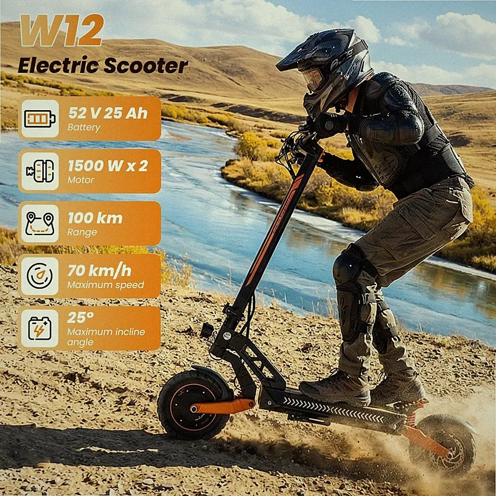 2026 NEU 11 Zoll Offroad Elektroroller 3000W 52V 25AH Dual motor E-Scooter 70KMH