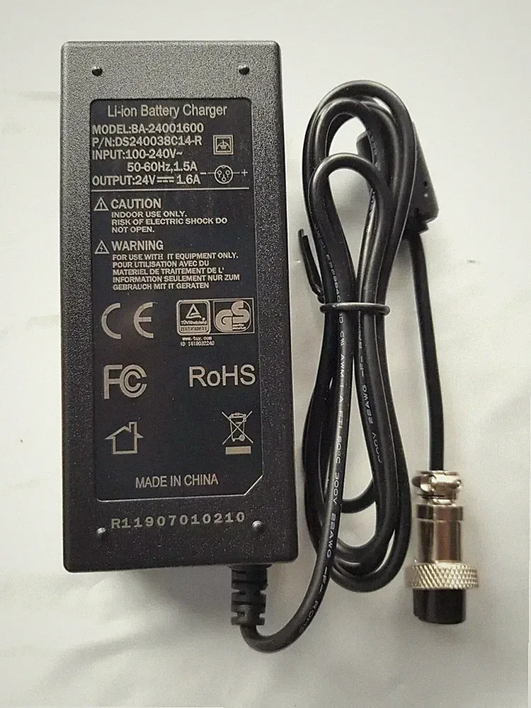 24V 1,6A Razor E100 E125 E300 E200 E200S Elektrofahrrad Roller Akku Ladegerät
