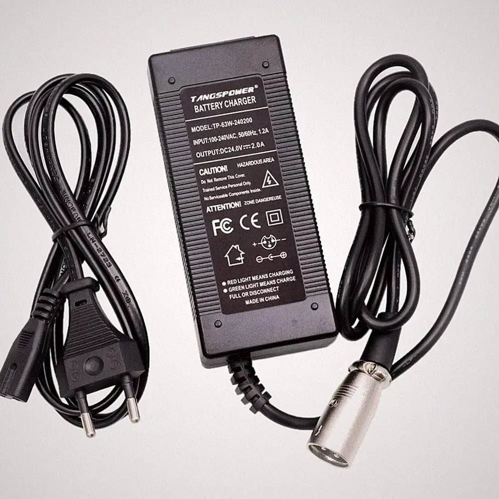 24V 2A Ladegerät Blei-Säure E-Bike Elektroroller Rollstuhl 3-Pin XLR
