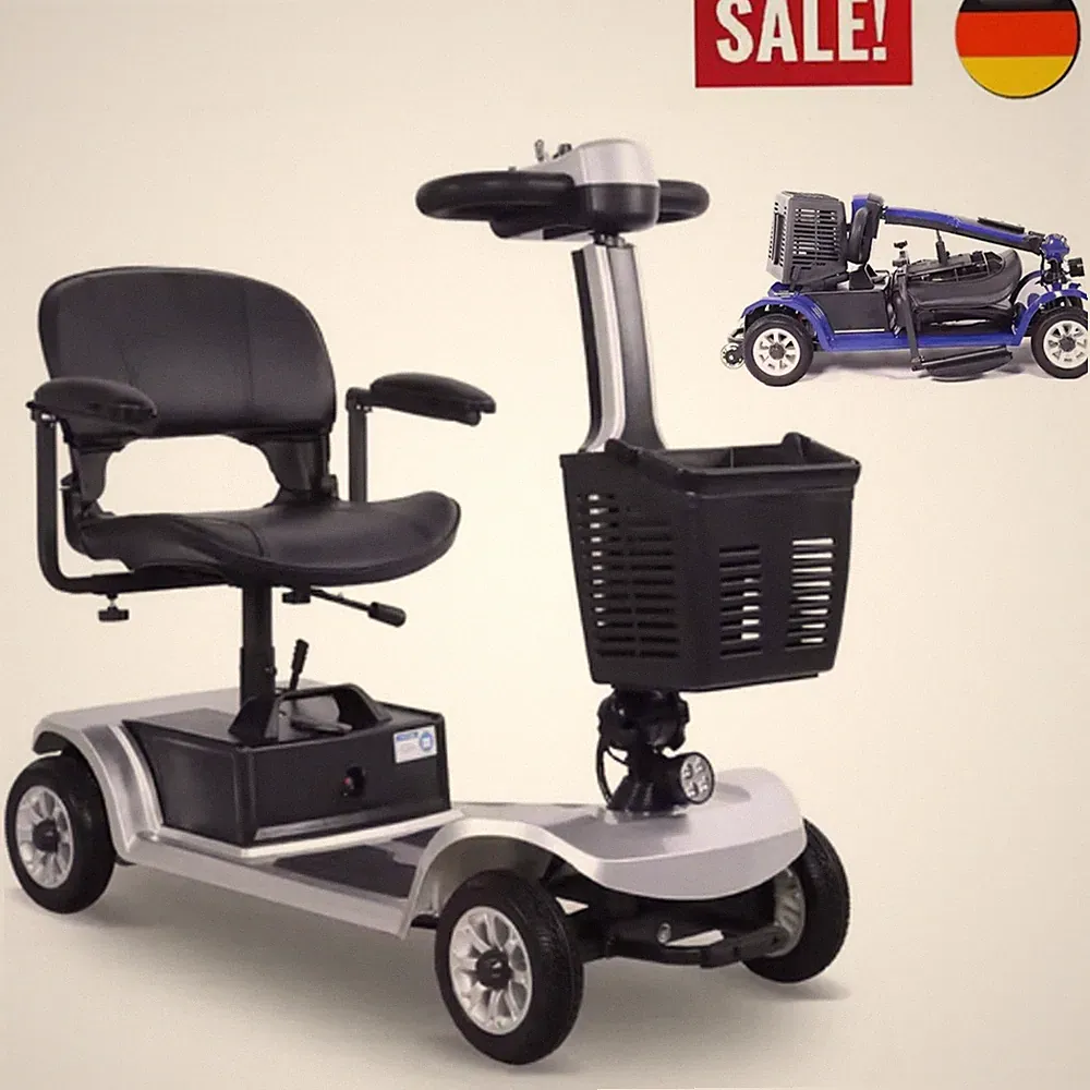 24V Scooter Faltbarer Elektroroller, 4 Räder, 250 W, 150 kg, verstellbarer Sitz
