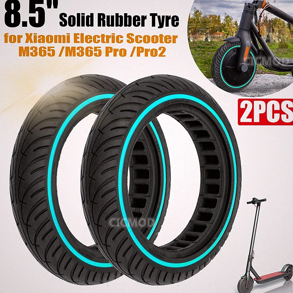 2er 8,5Zoll Elektroroller Vollgummireifen Pannensicherer E-Scooter Ersatz Reifen