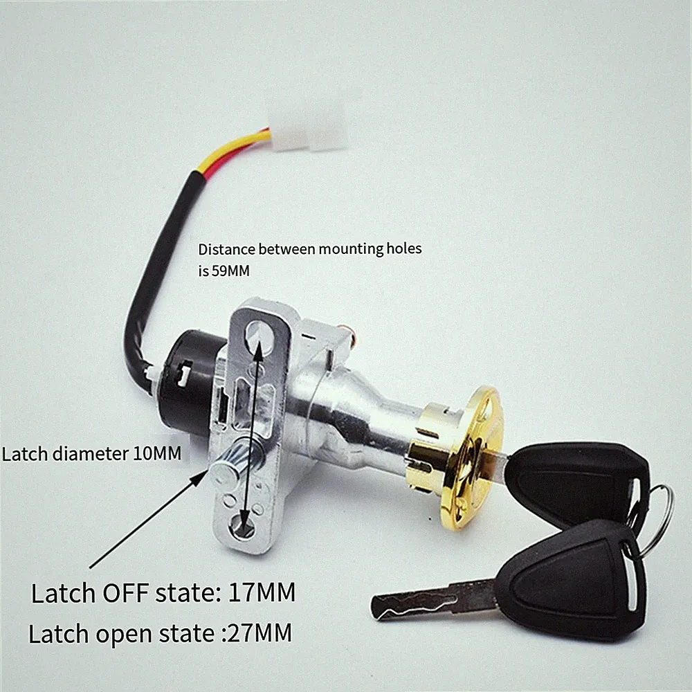 2PIN für Elektroroller Schloss Schlüssel für Fahrrad Dreirad einfache Montage