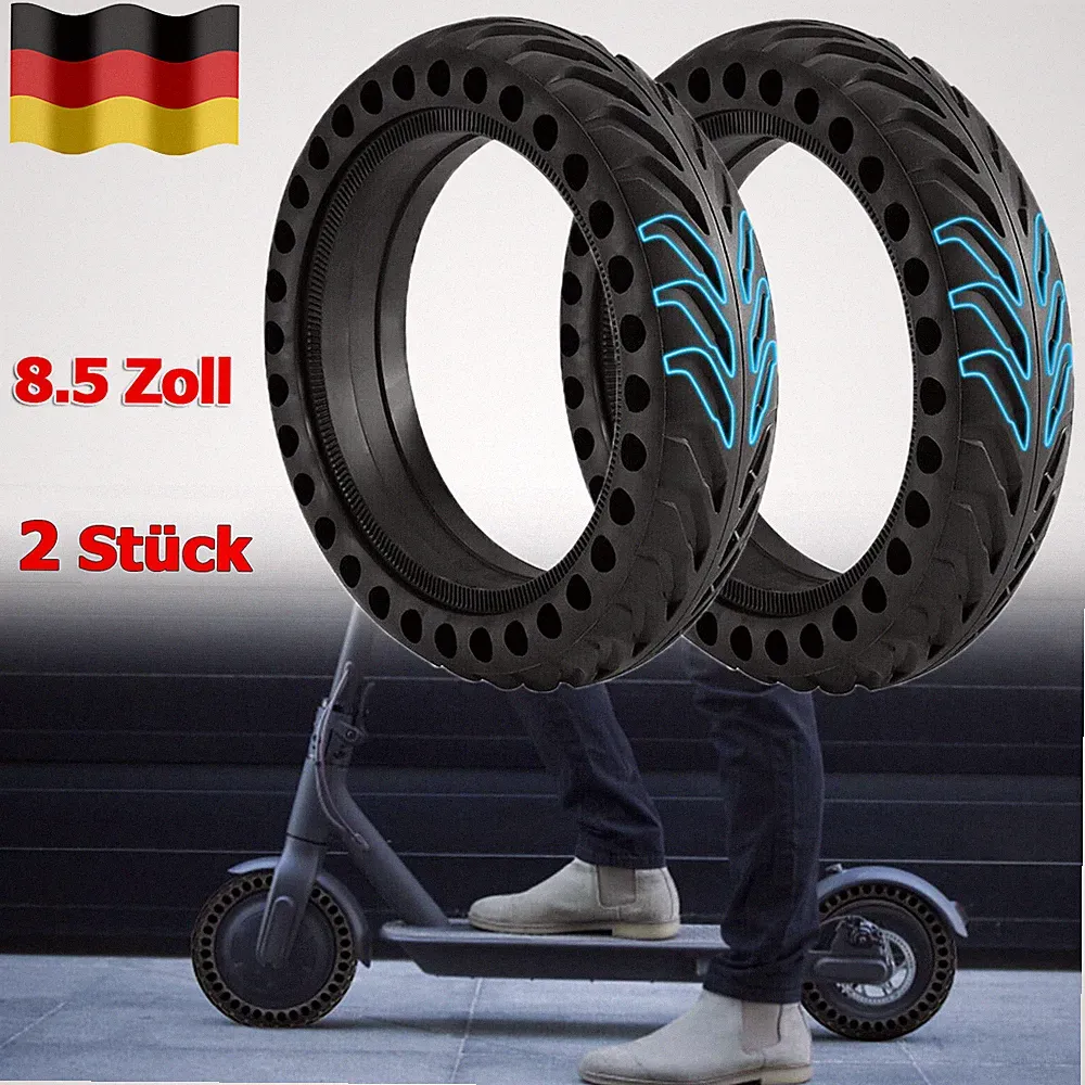 2Stück Elektroroller Vollgummireifen 8,5" Pannensicherer E-Scooter Ersatz Reifen