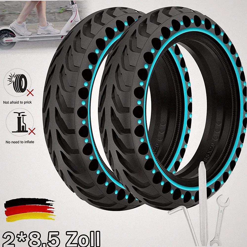 2X 8.5 Zoll Vollgummi Reifen 8 1/2 x 2 f. Xiaomi M365 Elektroroller E-Scooter DE