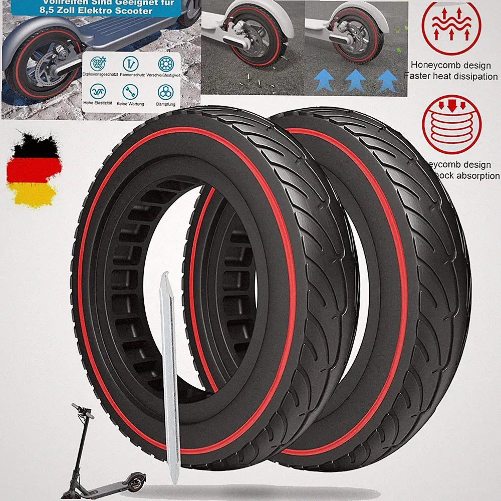 2X E-Scooter Vollgummi Reifen 8,5 " Für Xiaomi M365 PRO 1S PRO 2 Soflow Honeycom