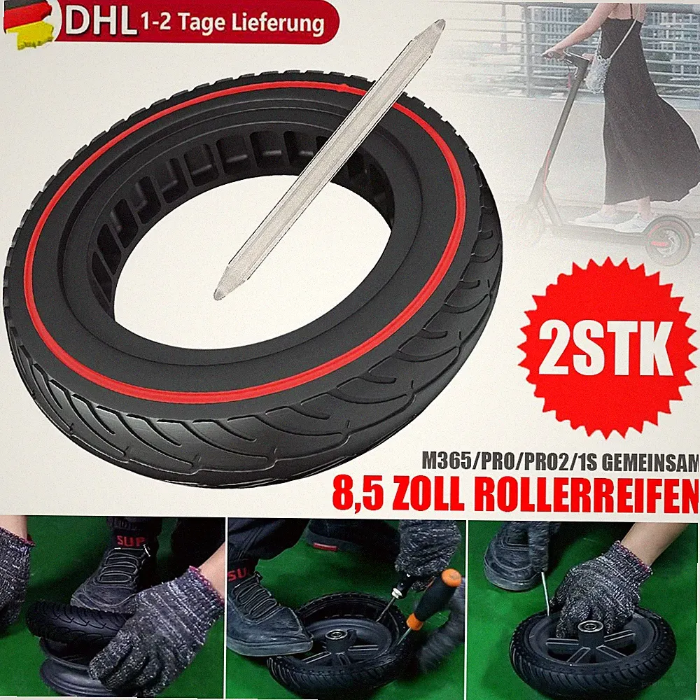 2X E-Scooter Vollgummi Reifen 8,5Zoll für XIAOMI M365 PRO 1S PRO 1 2 Soflow