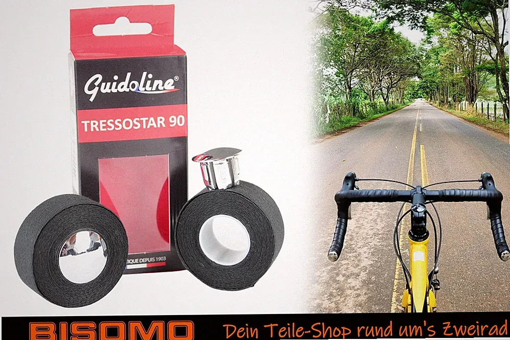 2x Tressostar Lenkerband + Lenkerstopfen Textil Baumwolle 20 x 280mm MTB Fahrrad