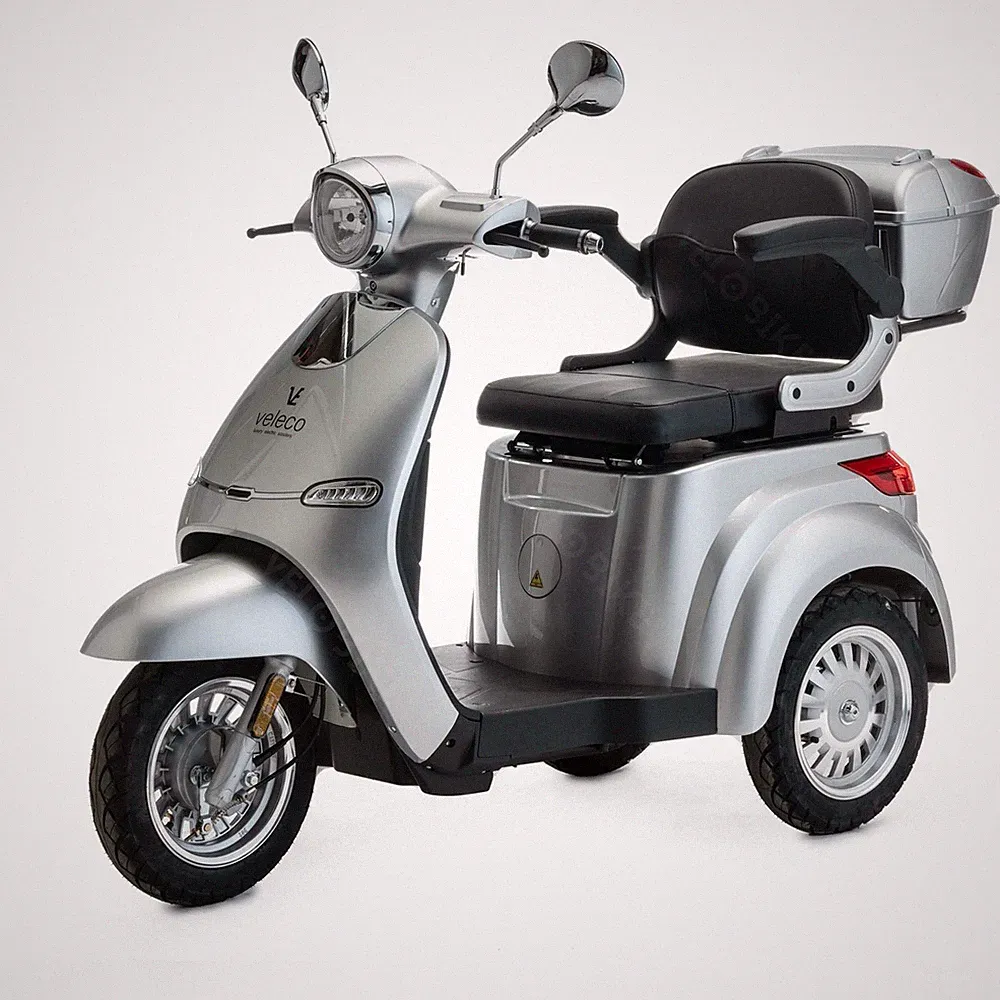 3-rädriger ELEKTROMOBIL 1000W VELECO CRISTAL SILVER