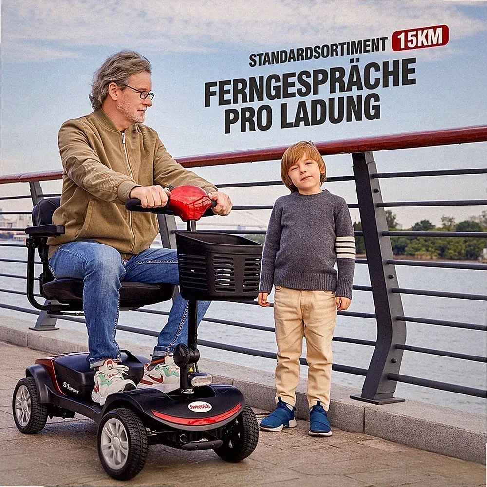 🔥300W Elektroroller Scooter SWEETRICH 4-Rad Mobilitätsroller Seniorenmobil 12AH