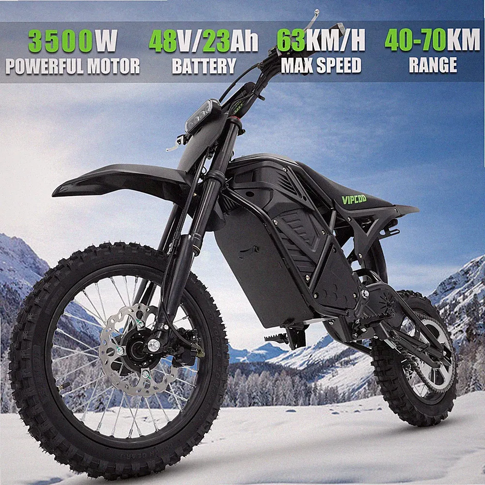 3500W Elektromotorroller 48V23Ah Offroad 14/12Zoll Hydraulik LED E-Bike 63km/h