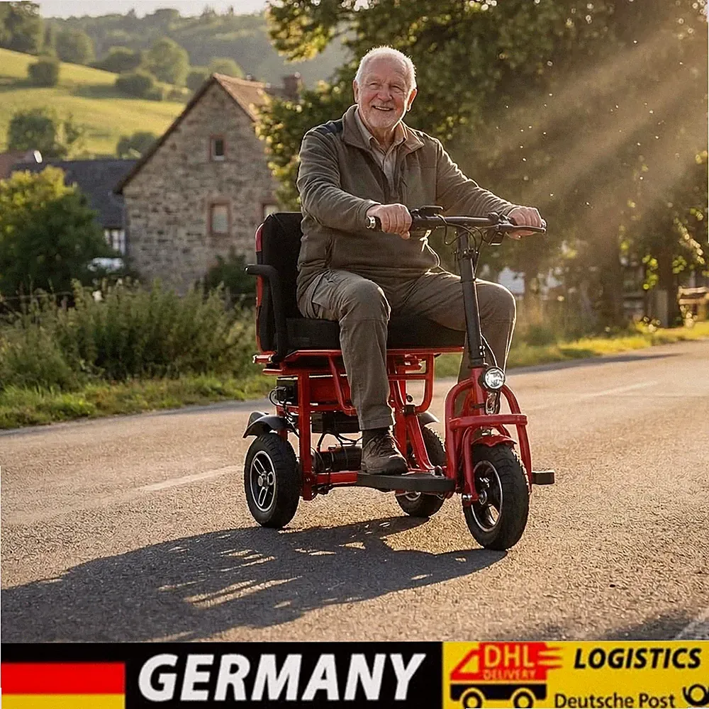 350W Faltbar 3-Rad Roller Elektromobil Senioren Mobilitäts 32km 48V/10Ah 6km/h