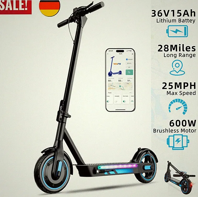 36V 15AH Elektro-Scooter Kinder 8~16 Jahren Klappbar Elektroroller 40 km/h 500W