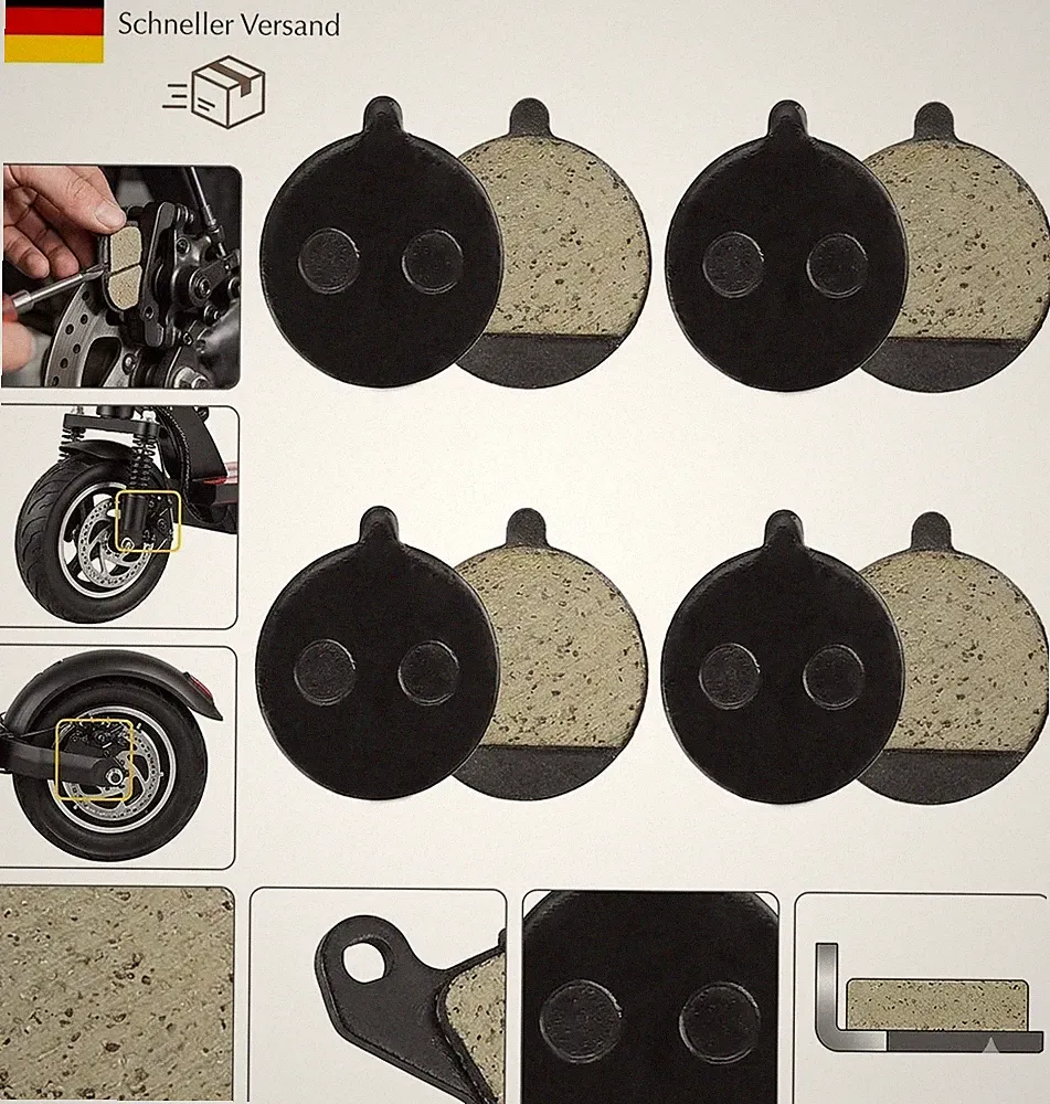4 Paar Bremsbeläge E Scooter, Bremsscheibenbeläge Elektroroller für KUGOO M4 So