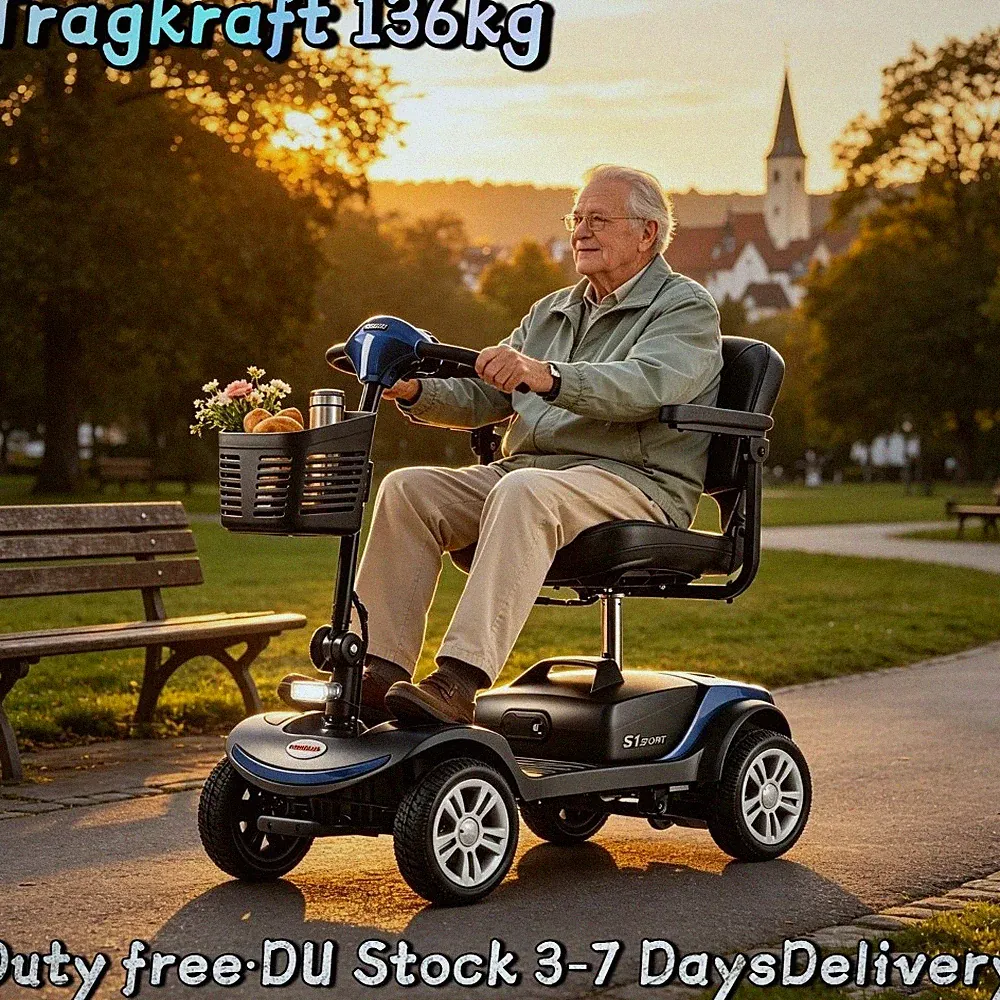 4-Rad Mobilitätsroller Seniorenmobil Elektroroller Scooter 300W 12AH 6km/h 15KM
