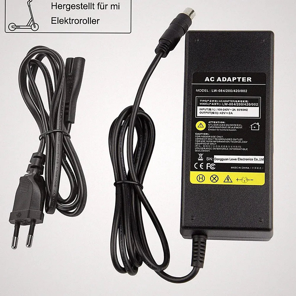 42V Elektroroller Ladegerät für Xiaomi Mi M365/ Pro Es1 2 3 4 Ladekabel Adapter