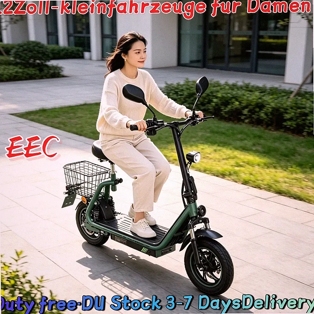 48V 13AH Mit Straßenzulassung 12" Elektroroller 30KM E-Scooter TWOFISH M5PRO Neu