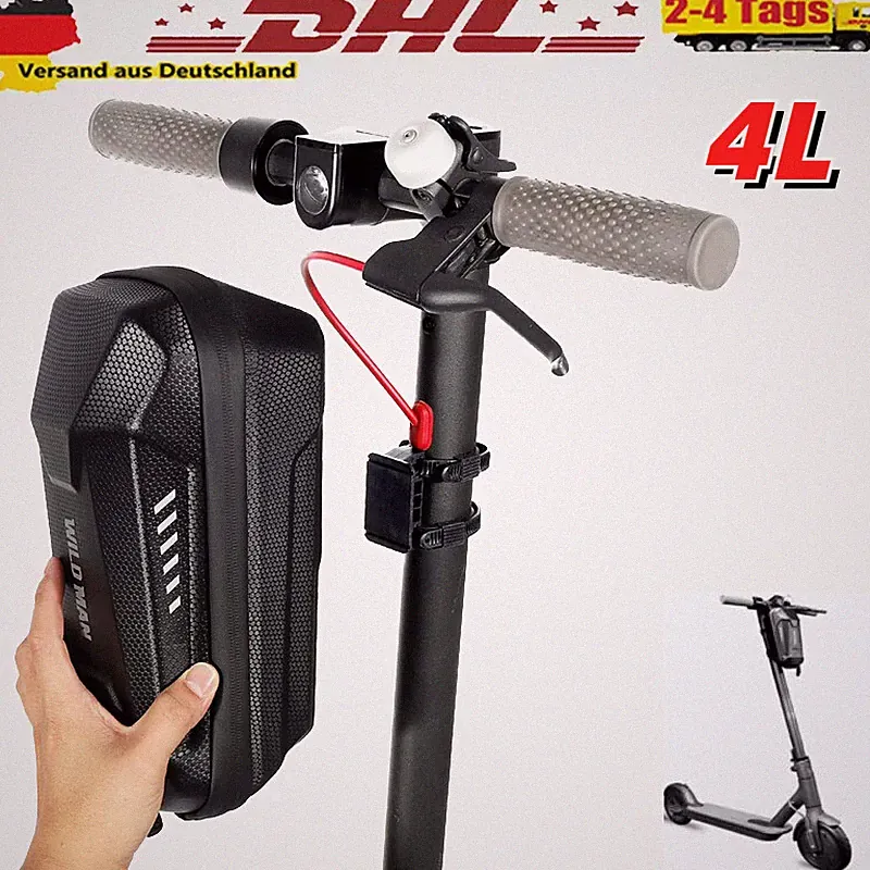 4L E-Scooter Tasche Elektroroller Lenkertasche Roller Case E-Bike Hartschale DE