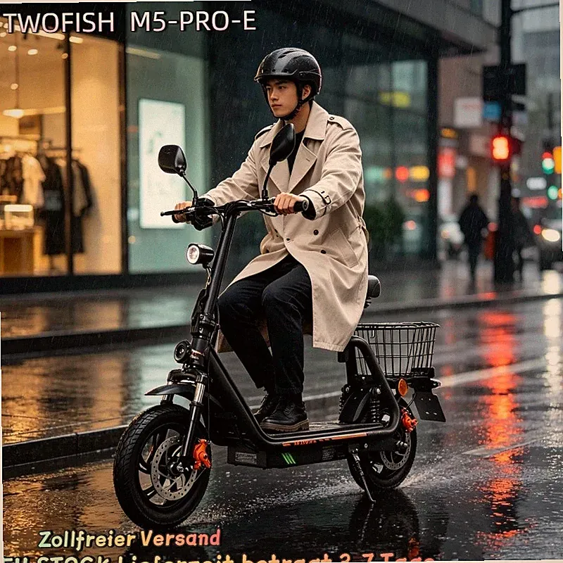 500 W 48V13AH Mit Straßenzulassung Scooter mit Sitz TWOFISH 12" Elektroroller
