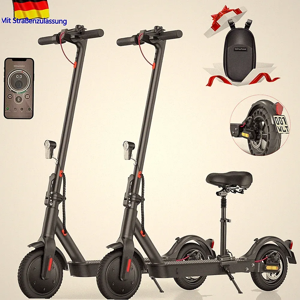 500VV E-scooter Mit Sitz & ABE 20km/h Elektro-Roller APP Elektroroller bis 40 KM