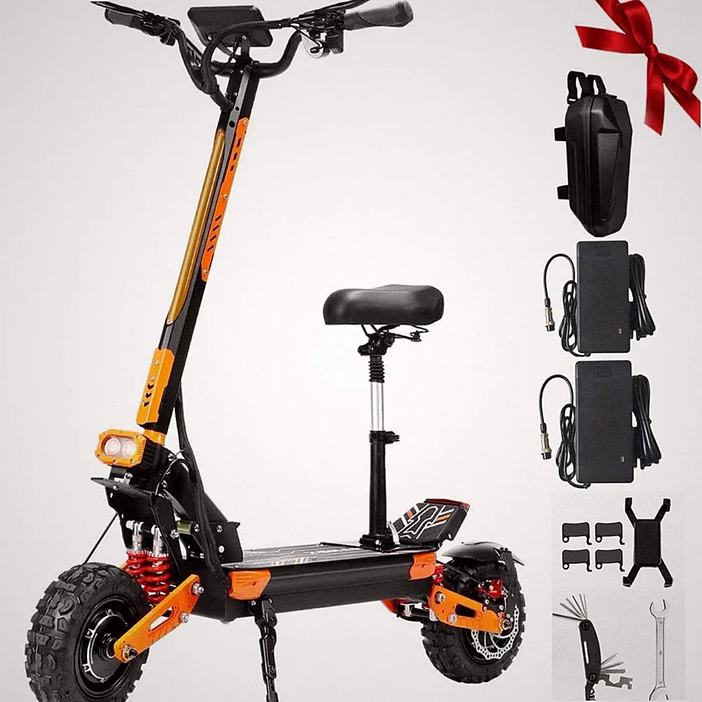5600W Elektroroller 11" Off-road E-Roller 60V/30Ah Klappbarer E-Scooter 75km/h