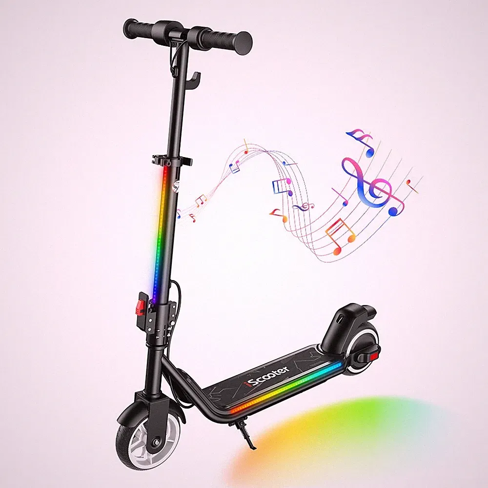 6,5'' ik3Max Kinderroller für 6-12 Jahre Klappbar Elektroscooter mit LED Schwarz