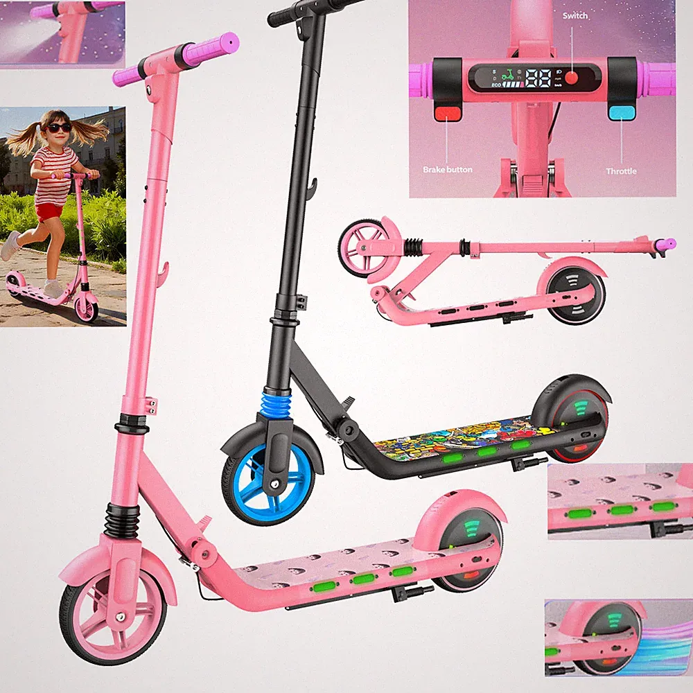 6.5" Klappbar Kinderroller 24V 6AH 130W LED E-Scooter Für Kinder ab 6-12 Jahren