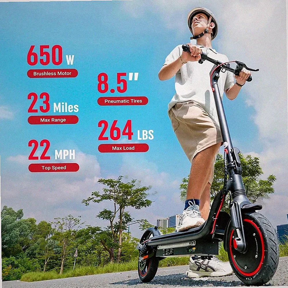 8.5" Faltbar E-Scooter 650W E Roller 7.8AH 35km/h Offroad Elektroroller APP