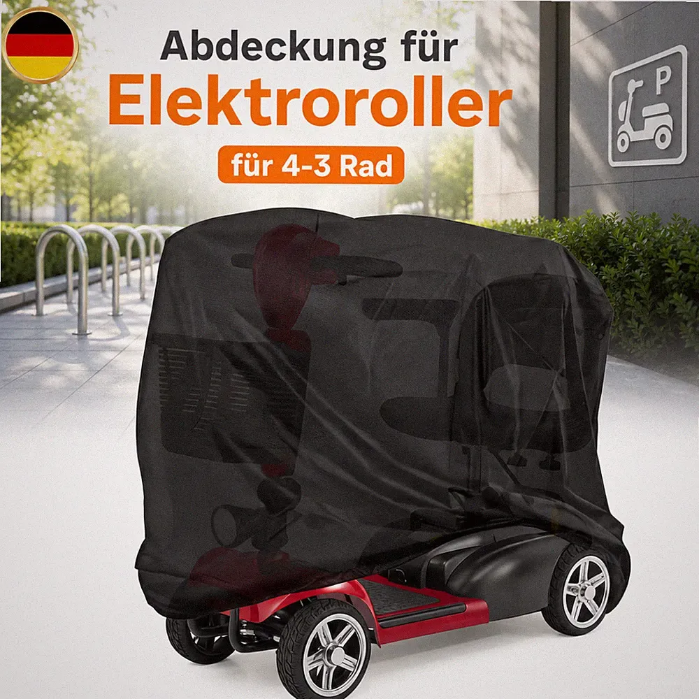 Abdeckplane Oxford-Stoff Staubdicht für Seniorenmobil Mobilitätsroller Schwarz