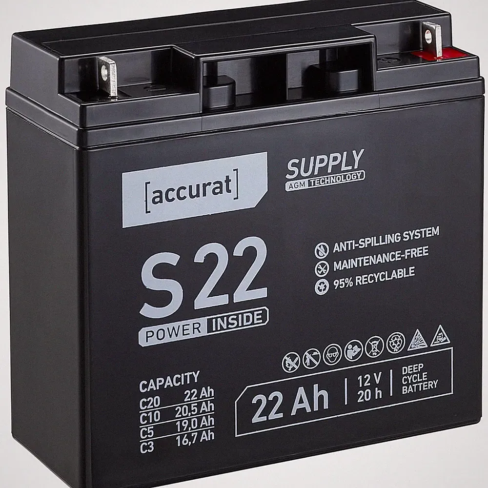 AGM Batterie 12V 22Ah Rollstuhl Elektromobil Seniorenmobil Elektroroller Akku