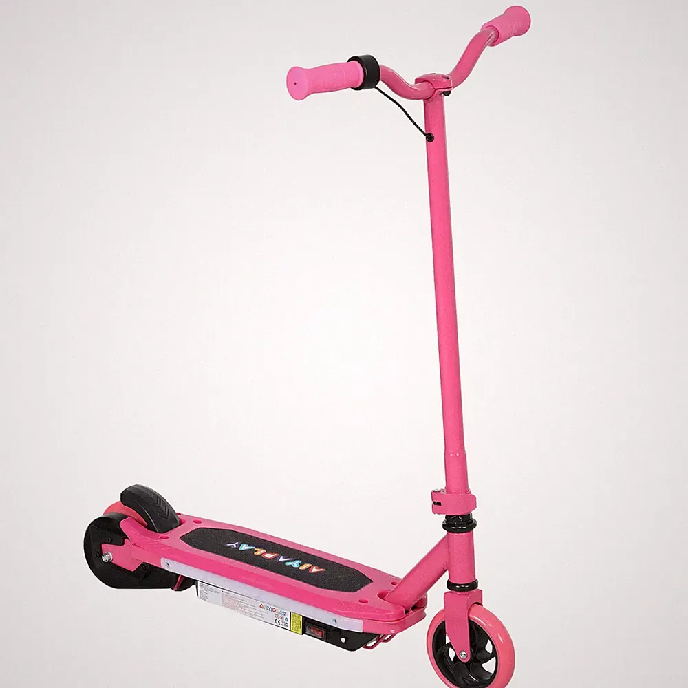 AIYAPLAY Elektroroller für Kinder 6-14 Jahre, mit bunten Lichtern, pink