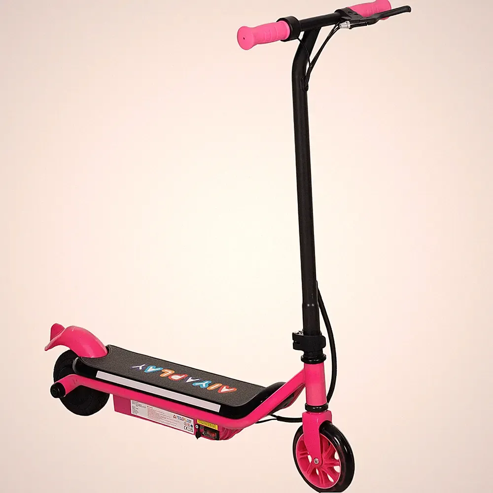 AIYAPLAY Elektroroller für Kinder von 6-14 Jahren, mit bunten Lichtern, pink