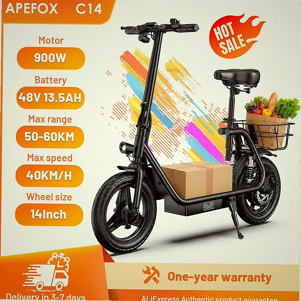 APEFOX C14 14" Klappbarer Elektroroller 48V15Ah 60km Sitz-Elektroroller EU